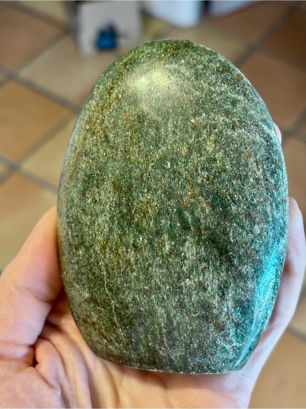 Large Green Fuchsite Freeform – Sparkly Polished Crystal Standing Stone